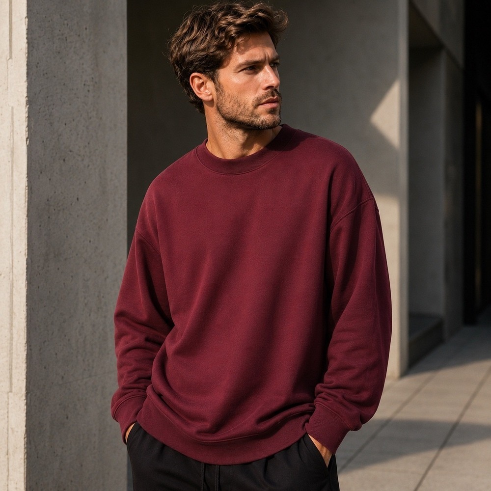 Y-3 Adidas Yohji Yamamoto Burgundy FT Crew Sweatshirt NWT Medium